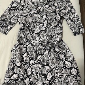 Black and White Snake Print Dress